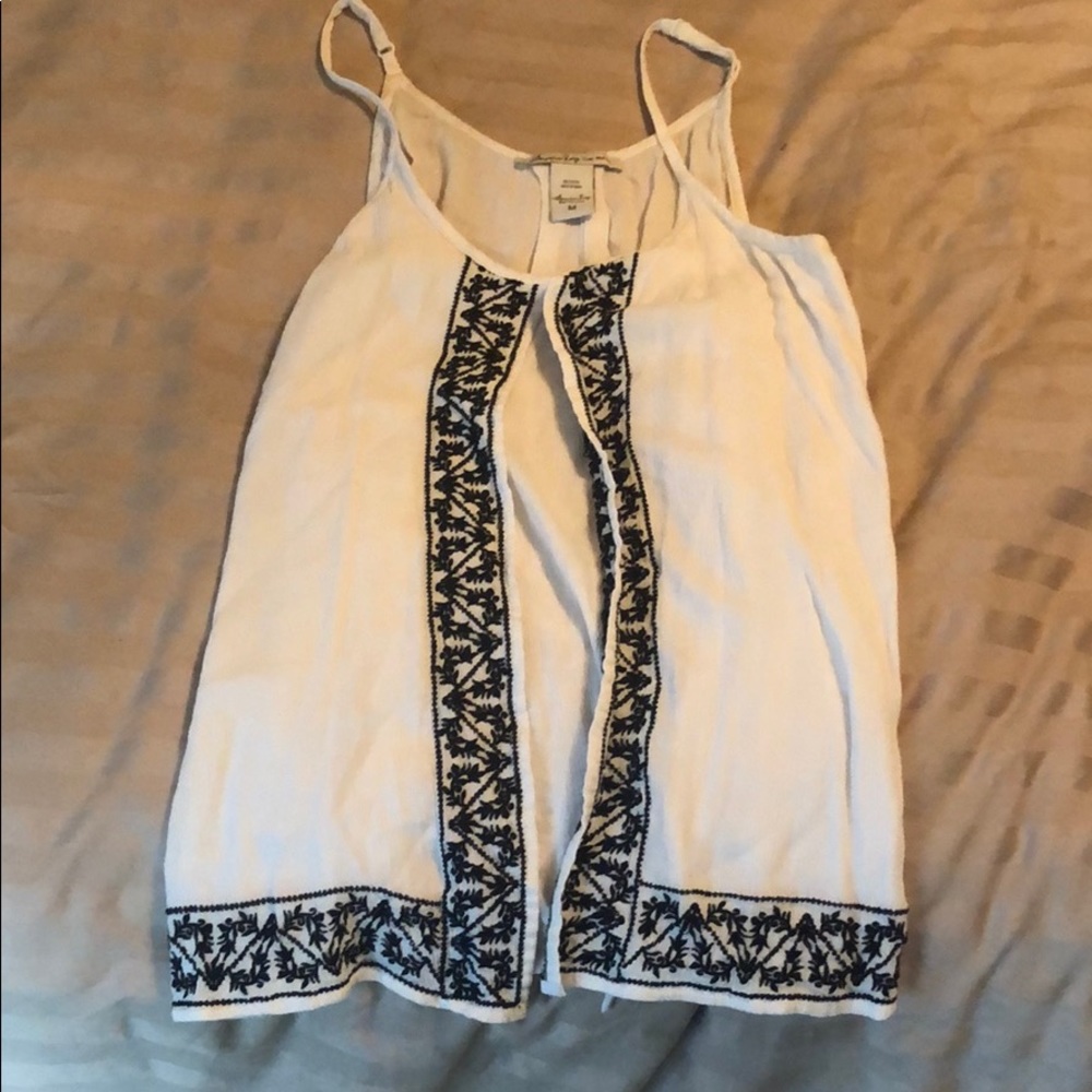 White tank top with black detail